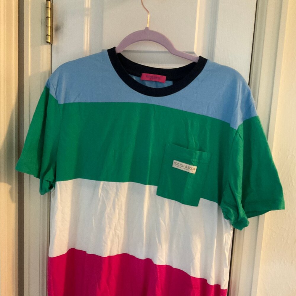 Scotch & Soda Men's T-Shirt - Color Blocked - Bright! - XXL - Worn Once!
